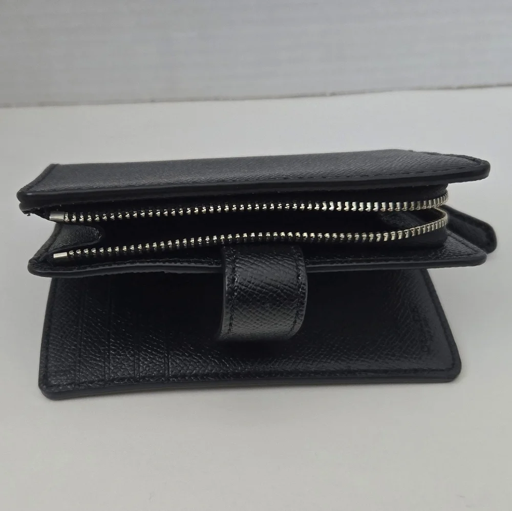 Coach Womens Medium Corner Zip Black Wallet - Picture 5 of 6